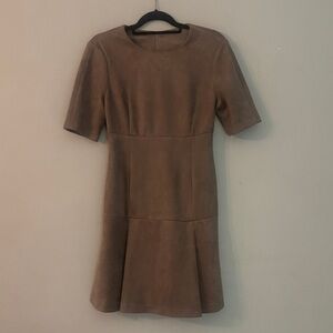 Calvin Klein faux suede fit & flare dress